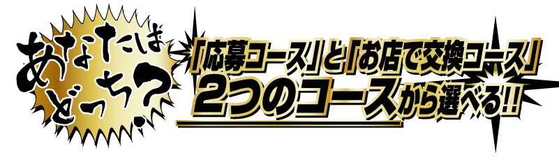 ���Ȃ��͂ǂ����H�@�u����R�[�X�v�Ɓu���X�Ō����R�[�X�v�̂Q�̃R�[�X����I�ׂ�I�I